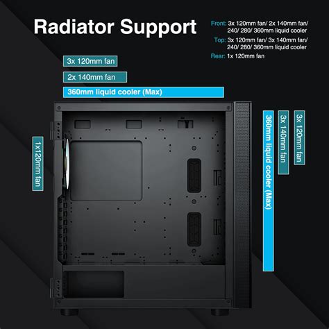 Buy Mid-Tower E-ATX PC Case, DARKROCK Caspian Gaming Case Top 360mm ...