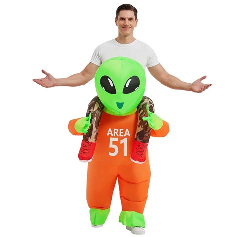 GOOSH 63 inch Adult Alien Costume, Alien Inflatable Halloween Costume ...