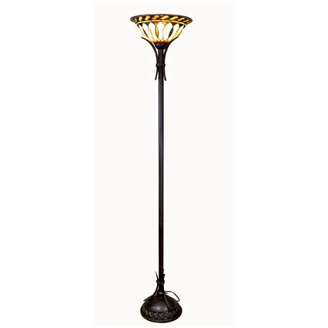 Warehouse of Tiffany Pendome 72 in. Tiffany Style Torchiere Floor Lamp