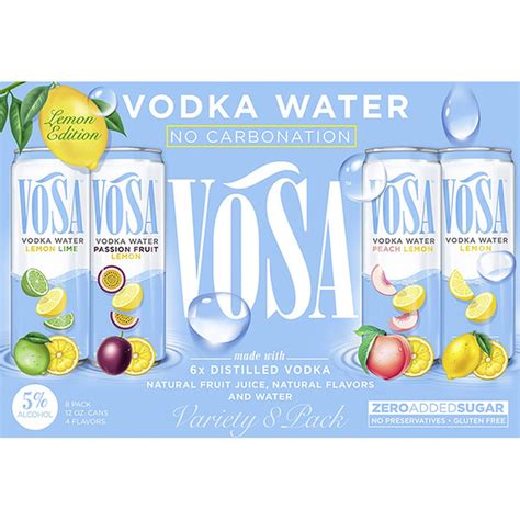 Vosa Water Lemon Vodka Variety Pack (12 fl oz) Delivery or Pickup Near ...