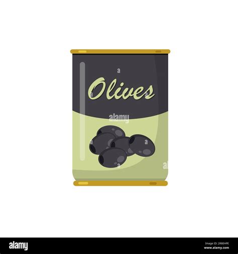 Vector canned olives isolated on white background. Black ripe olives ...