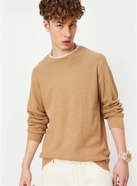 Buy Men Knitted Sweater with Contrast Tipping Online at just Rs. 1049.0 ...