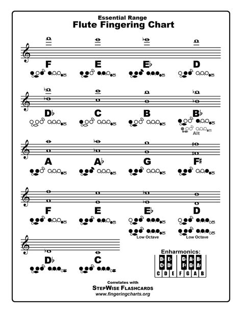 Image result for Advanced Flute Finger Chart