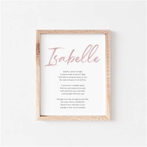 Isabelle Baby Name Meaning Poem Baby Names Nursery Sign Girl Names ...