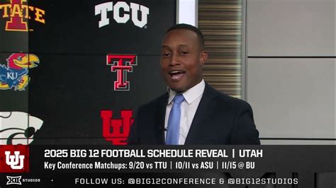 Utah Utes' 2025 Big 12 Football Schedule Release | Inside the 12 - YouTube