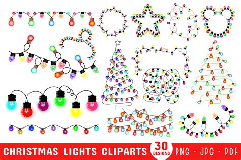 Christmas Lights Clipart Bundle Vol.2 Graphic by CraftlabSVG · Creative ...