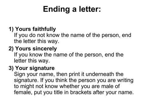 When To Use Yours Sincerely