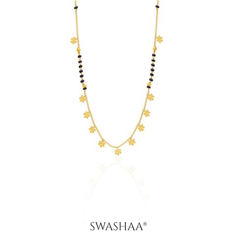 Ziva Snowflake 18K Gold Plated Mangalsutra – Swashaa