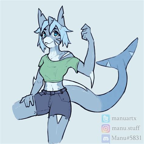 Another doodle - cute shark girl! [art by me, @manuartx on twitter] : r ...