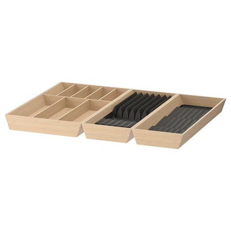 UPPDATERA cutl tray/trays w knife+spice racks, light bamboo, 72x50 cm ...