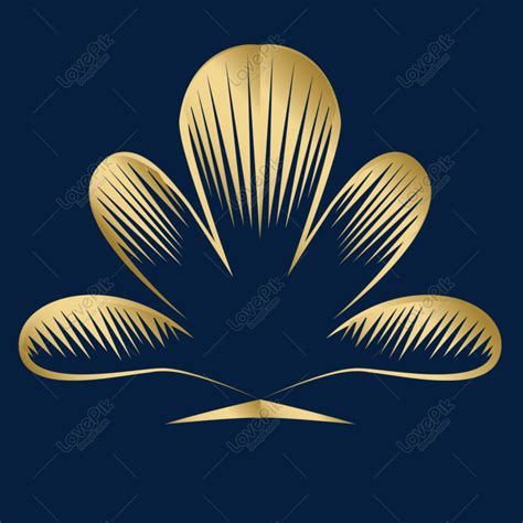 Symmetrical Style Vector Cartoon Petals, Petals, Flower Petals, Golden ...