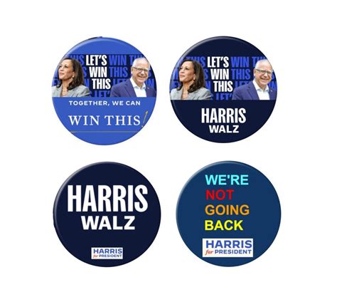 Buy Kamala Harris Tim Walz 2024 Buttons Harris Walz 2024 Pins Collector ...
