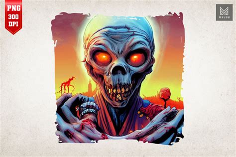 Alien Zombie Art By Mulew Art | TheHungryJPEG