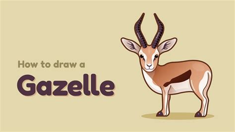 How to draw a Gazelle? Easy and simple drawing | Animal character ...