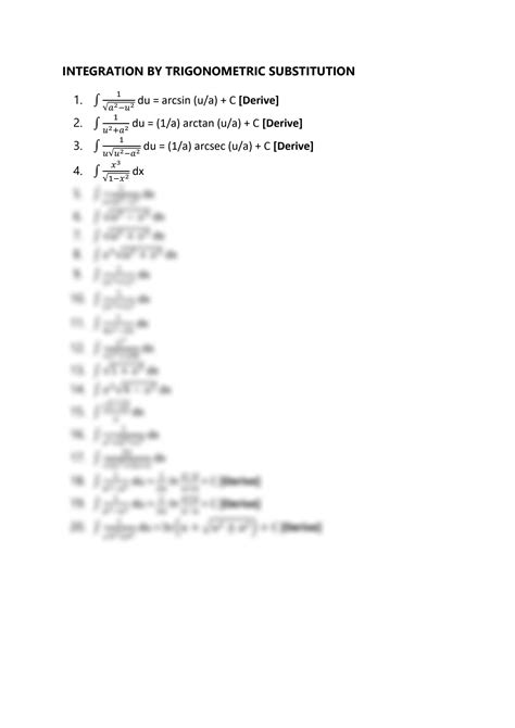 SOLUTION: Trigonometric substitution - Studypool