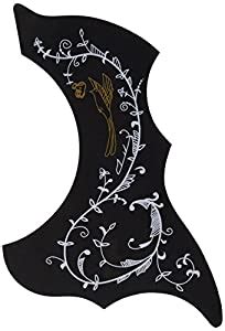 1pc Acoustic Guitar Pickguard Scratch Plate Sunbird Black High Quality ...