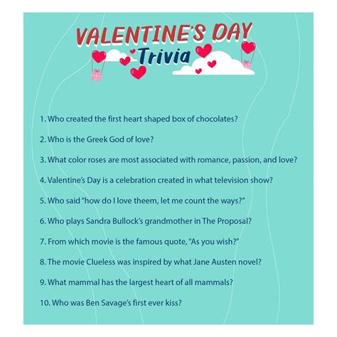 Free printable valentine trivia game with answer key – Artofit
