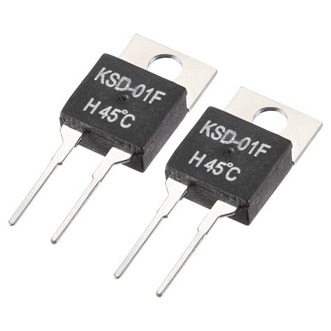 uxcell KSD-01F Thermostat, Temperature Controller 45℃ N.O Normal Open ...