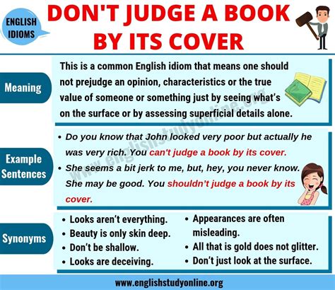 Don't Judge A Book By Its Cover | Meaning, Useful Examples & Synonyms ...