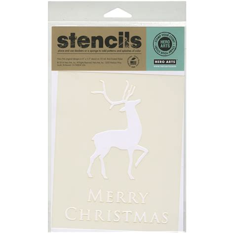 Hero Arts SA032 Scrapbooking Stencils, Merry Christmas Reindeer ...