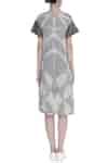 Buy Gray Cotton Embroidery Round Neck Tie And Dye Midi Dress For Women ...