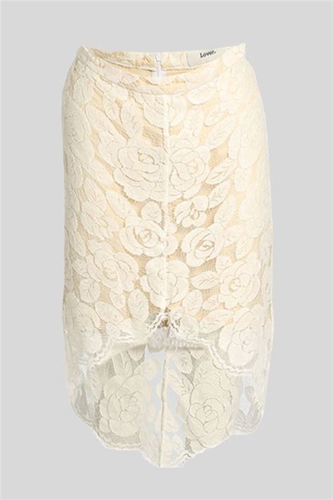 Buy White Floral Lace Mini Skirt | Lover | GlamCorner