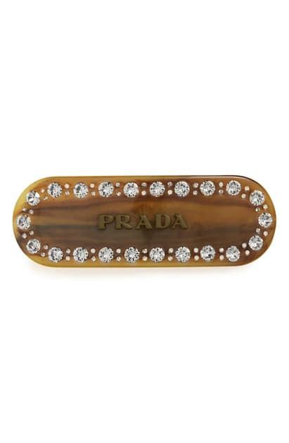 Prada Embellished Barrette In Mimetico | ModeSens
