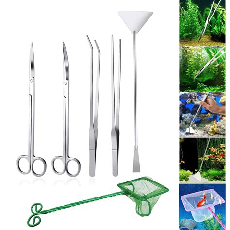 Jainsons Pet Products Aquascaping Tools 7 in 1 Kit Stainless Steel ...