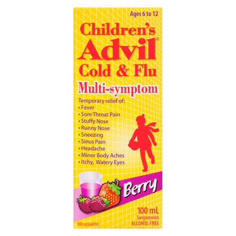 Children's Advil Cold & Flu Suspension Berry, 100 ml - WeShine.ca ...
