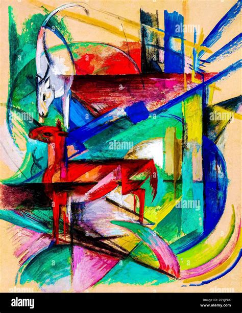 Landscape with Animals (1913) painting in high resolution by Franz Marc ...