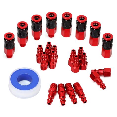 Buy FYPower 25 Pieces 1/4" NPT Air Coupler and Plug Kit, Quick Connect ...