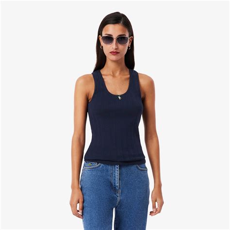 Slim Fit Pointelle Knit Cotton Tank Top - Women's T-Shirts - New In ...