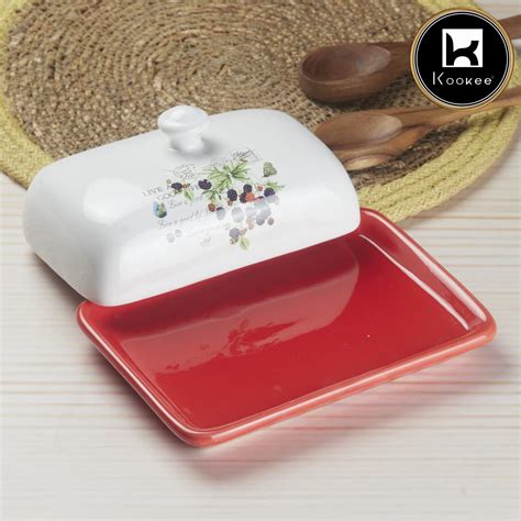 Kookee Ceramic Butter Dish Tray with Lid with 250g (8355) – Kookee.in