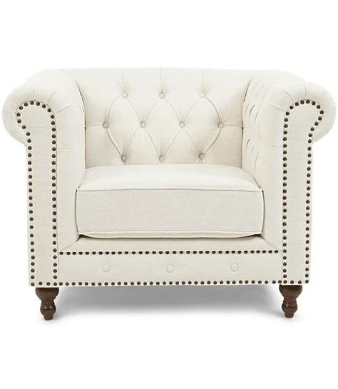 Antique Wood Hub Classic 1 Seater Chesterfield Style Sofa/Super ...