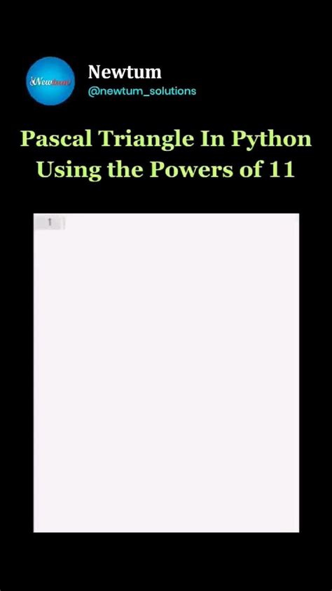 Pascal Triangle Python Code Using Only for Loop 的图像结果