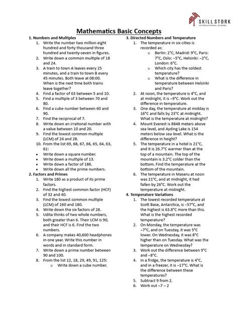 Math Basics PDF 的图像结果