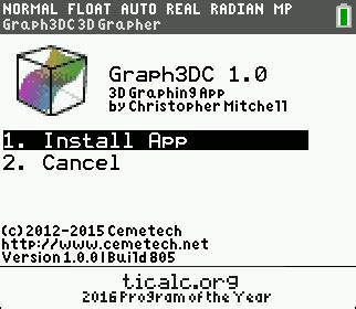 Graph3DC 1.0 - ticalc.org