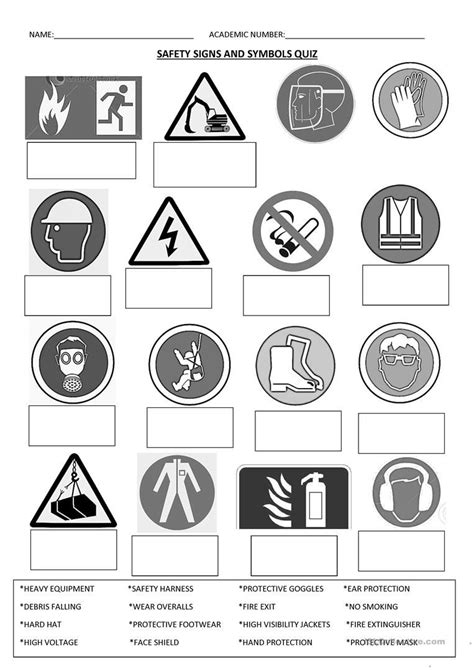 Safety Signs Worksheet 的图像结果