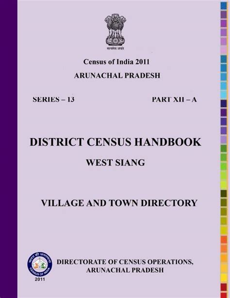 India - Census of India 2011 - Arunachal Pradesh - Series 13 - Part XII ...