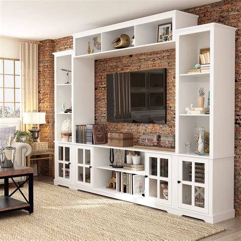 Amazon.com: ECACAD 4-Piece Wall Unit TV Stand with Bookshelves for TVs ...