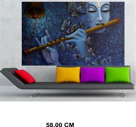 WALL GURU 60 cm beautiful radha krishna penting wallpaper/poster (pvc ...