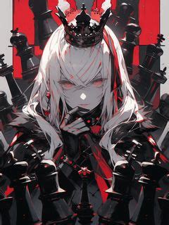 Download wallpaper 240x320 girl, princess, crown, chess, throne, anime ...