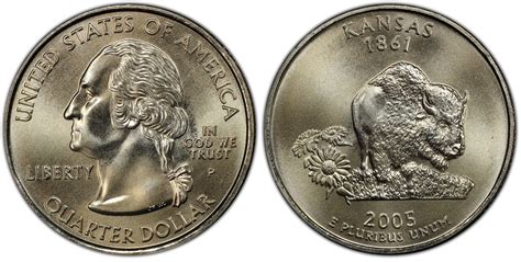 2005-P 25C Kansas Satin Finish (Special Strike) Washington 50 States ...