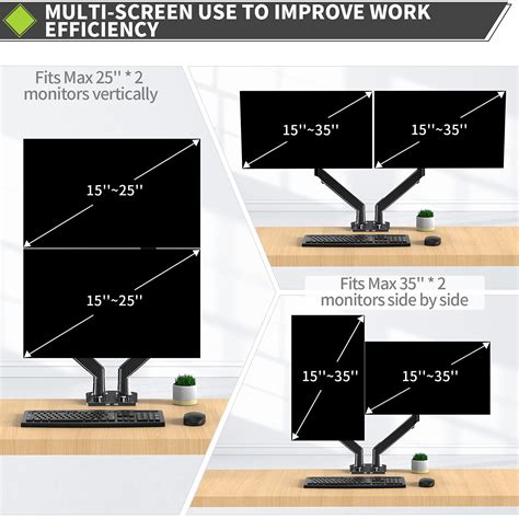 Buy AM alphamount Dual Monitor Stand, Premium Articulating Gas Spring ...