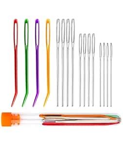 17-Piece Crochet Needle Set, Knitting Needles Set with Crochet Yarn Set ...