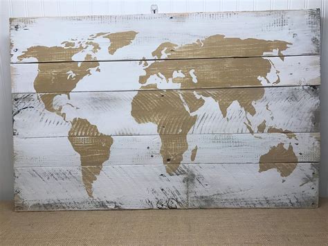 Celycasy World Map Sign Rustic Map Sign Rustic Pallet Wall | Desertcart ...