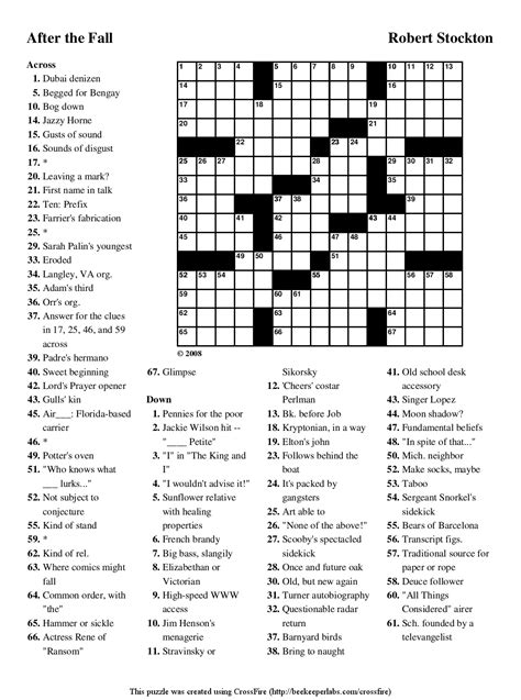 Printable Fall Crossword Puzzles - Printable And Enjoyable Learning