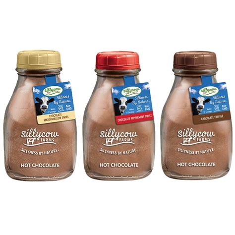 Silly Cow Farms Hot Chocolate, 16.9 OZ. Three Flavor Variety Pack ...