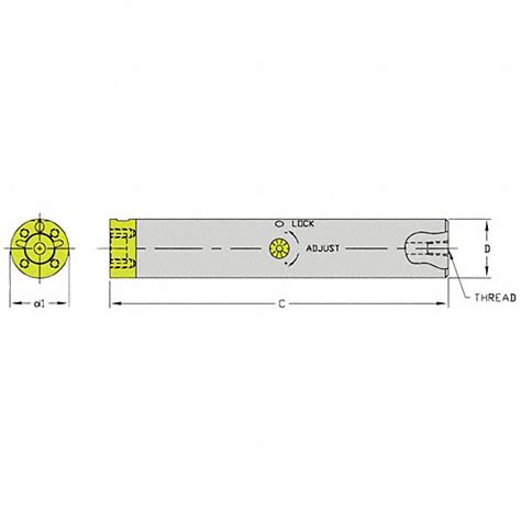 ULTRA-DEX USA, CFT B Toolholder, 26 in Overall Lg, Indexable Boring Bar ...