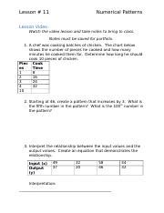 Image result for Numerical Patterns Lesson Plan